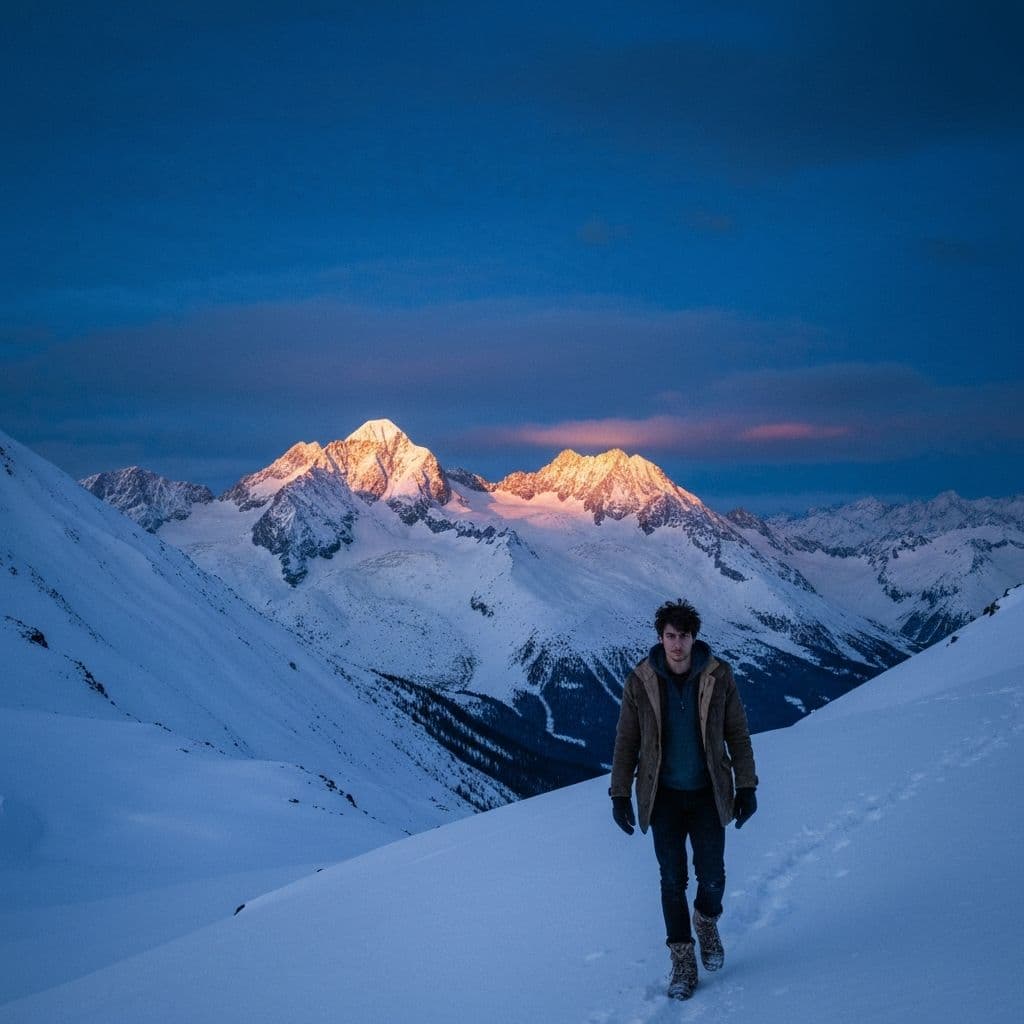 Montañas cubiertas de nieve en la Patagonia